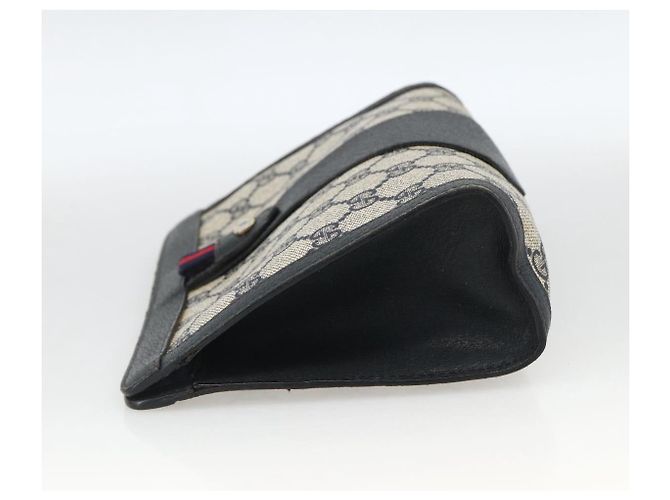 GUCCI GG Supreme Sherry Line Clutch Bag PVC Blu Navy Rosso 89 01 032 Auth 173392 - vista 4