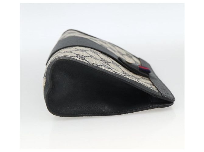 GUCCI GG Supreme Sherry Line Clutch Bag PVC Blu Navy Rosso 89 01 032 Auth 173392 - vista 5