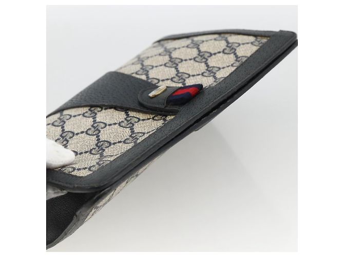 GUCCI GG Supreme Sherry Line Clutch Bag PVC Blu Navy Rosso 89 01 032 Auth 173392 - vista 6