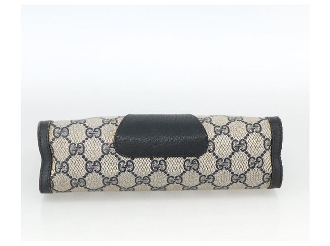 GUCCI GG Supreme Sherry Line Clutch Bag PVC Blu Navy Rosso 89 01 032 Auth 173392 - vista 7