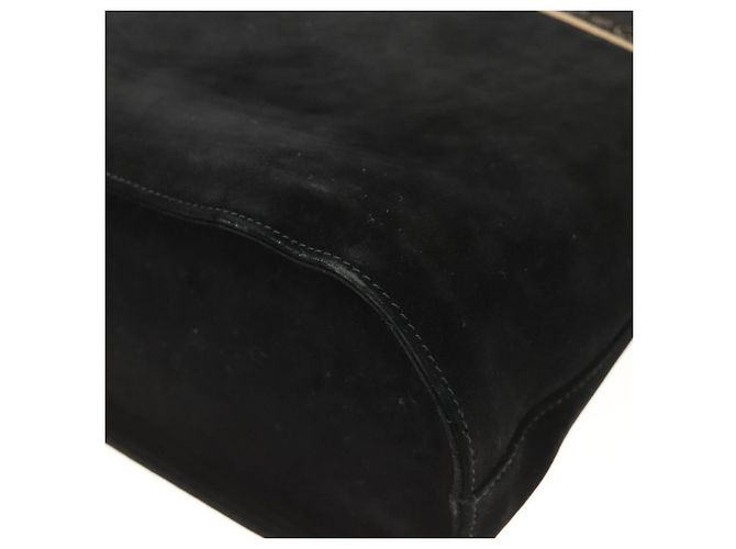 Borsa a Spalla Salvatore Ferragamo in Camoscio Nero e Oro Auth BA11435 D'oro - vista 12