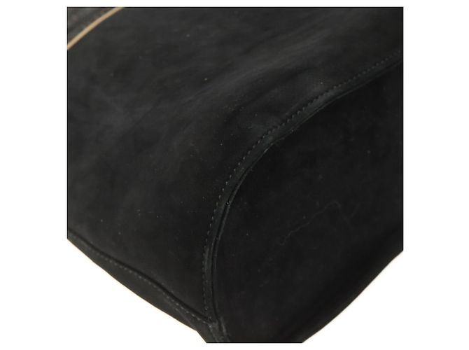Borsa a Spalla Salvatore Ferragamo in Camoscio Nero e Oro Auth BA11435 D'oro - vista 13