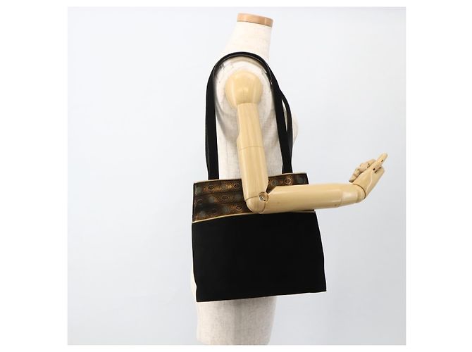 Borsa a Spalla Salvatore Ferragamo in Camoscio Nero e Oro Auth BA11435 D'oro - vista 20