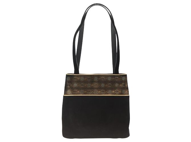 Borsa a Spalla Salvatore Ferragamo in Camoscio Nero e Oro Auth BA11435 D'oro - vista 3