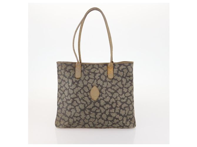 Saint Laurent Borsa Tote in PVC 2 pezzi Grigia Auth fm5232 Marrone - vista 12