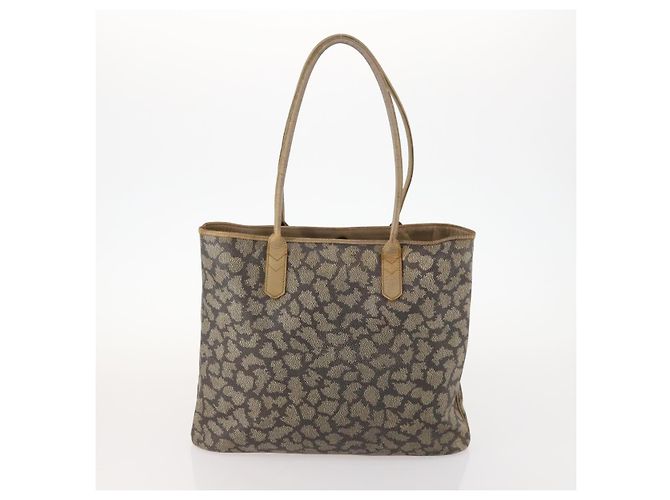 Saint Laurent Borsa Tote in PVC 2 pezzi Grigia Auth fm5232 Marrone - vista 13