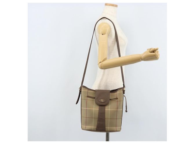Borsa a Spalla Burberrys Nova Check Beige Oro Auth mr2149 D'oro - vista 18