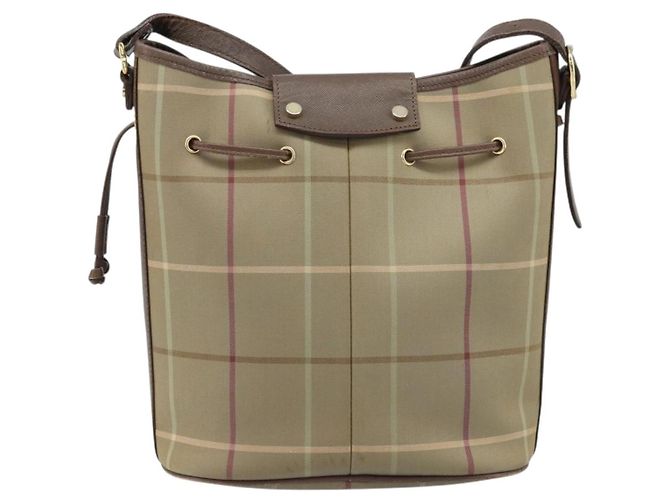 Borsa a Spalla Burberrys Nova Check Beige Oro Auth mr2149 D'oro - vista 2