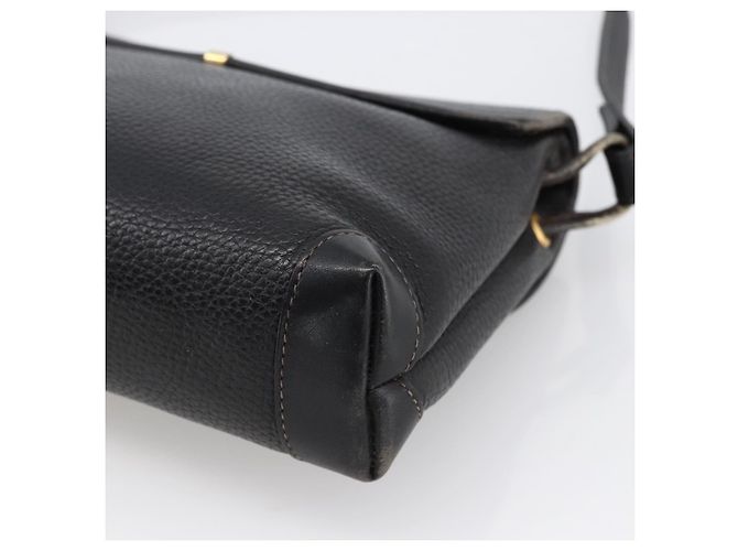Gucci Bolsa de Ombro Horsebit em Couro Preto e Ouro Auth 170075 Dourado - vista 12