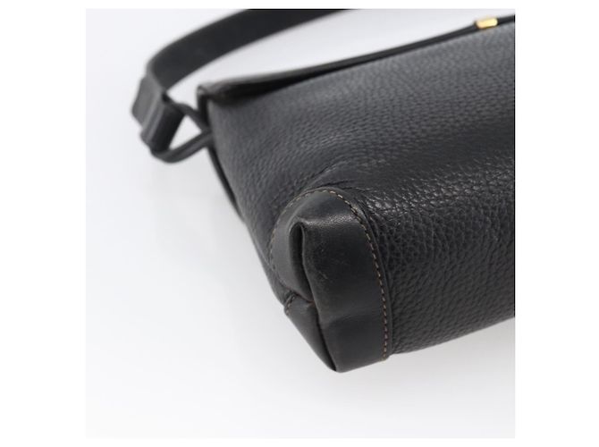 Gucci Bolsa de Ombro Horsebit em Couro Preto e Ouro Auth 170075 Dourado - vista 13