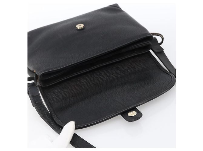 Gucci Bolsa de Ombro Horsebit em Couro Preto e Ouro Auth 170075 Dourado - vista 14