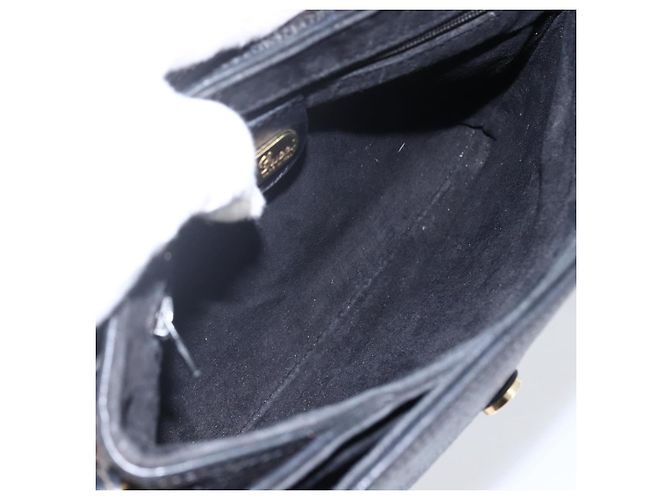 Gucci Bolsa de Ombro Horsebit em Couro Preto e Ouro Auth 170075 Dourado - vista 16