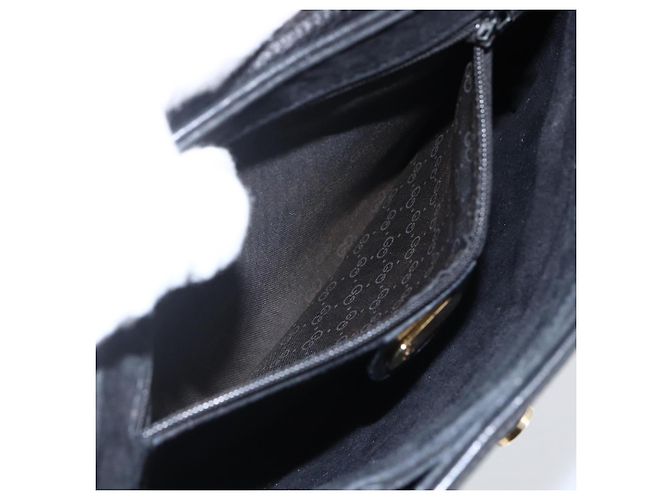 Gucci Bolsa de Ombro Horsebit em Couro Preto e Ouro Auth 170075 Dourado - vista 20