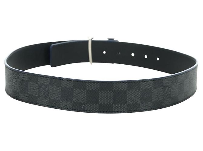LOUIS VUITTON Gürtel Damier Graphite LV Bedruckte Initialen 40,2" Auth LNZ847M Damier ebene - Ansicht 2
