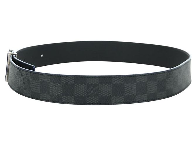 LOUIS VUITTON Gürtel Damier Graphite LV Bedruckte Initialen 40,2" Auth LNZ847M Damier ebene - Ansicht 3