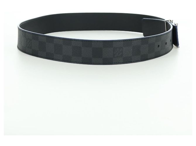 LOUIS VUITTON Gürtel Damier Graphite LV Bedruckte Initialen 40,2" Auth LNZ847M Damier ebene - Ansicht 4