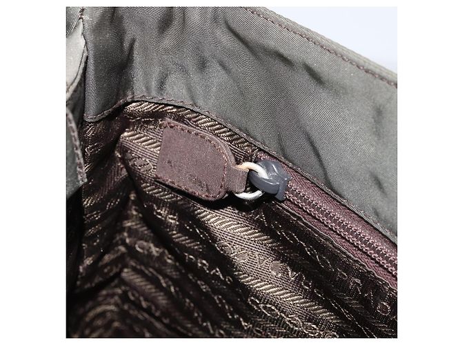 PRADA Borsa a mano in nylon khaki Auth bs33878 Cachi - vista 20