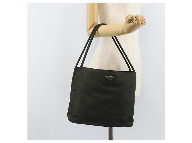 PRADA Borsa a mano in nylon khaki Auth bs33878 Cachi - vista 25