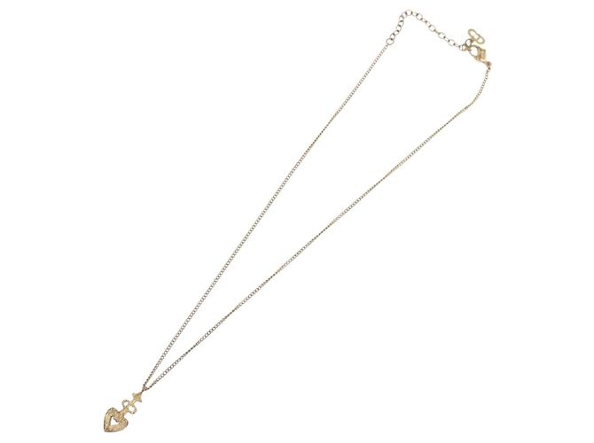 Colar Christian Dior metal tom dourado Auth BA11481 - vista 10