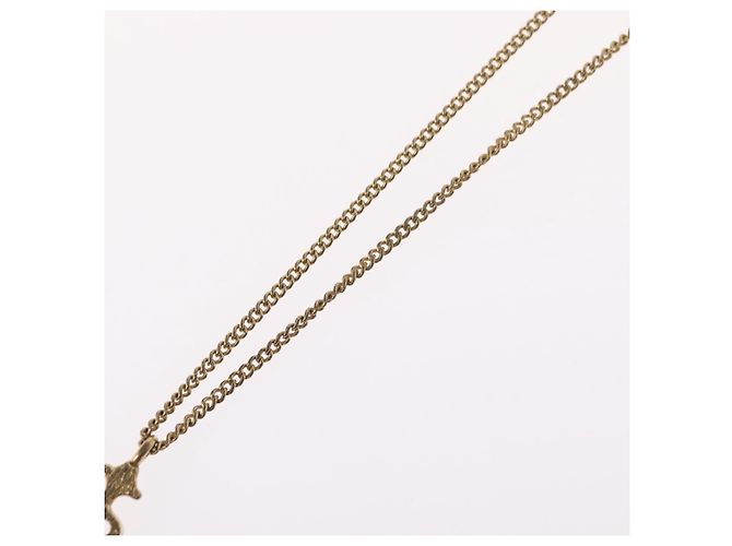 Colar Christian Dior metal tom dourado Auth BA11481 - vista 12
