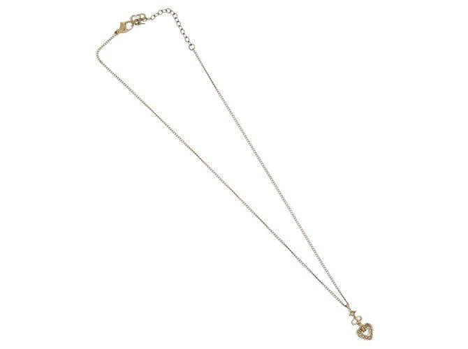 Colar Christian Dior metal tom dourado Auth BA11481 - vista 2