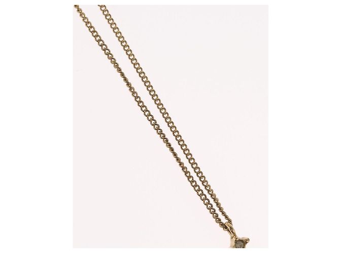 Colar Christian Dior metal tom dourado Auth BA11481 - vista 4