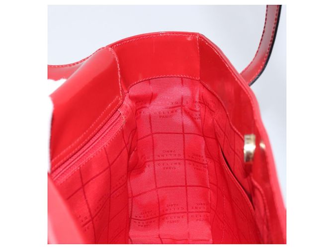 Céline Borsa a mano CELINE in pelle rossa e oro Auth ka3202 Rosso D'oro - vista 18
