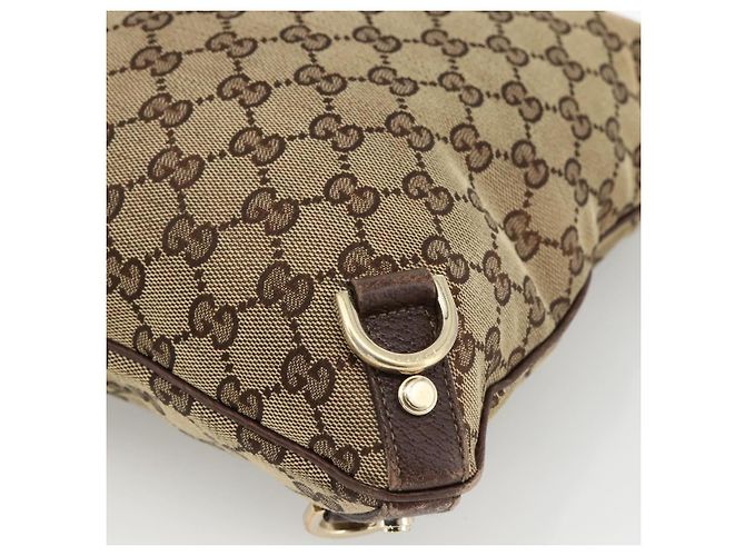 Gucci Borsa a Spalla Abbey GG Canvas Beige Oro 131326 Auth ARZ287 D'oro - vista 10