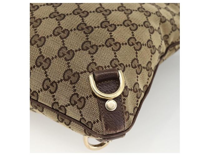 Gucci Borsa a Spalla Abbey GG Canvas Beige Oro 131326 Auth ARZ287 D'oro - vista 12