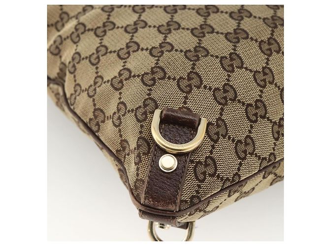 Gucci Borsa a Spalla Abbey GG Canvas Beige Oro 131326 Auth ARZ287 D'oro - vista 13