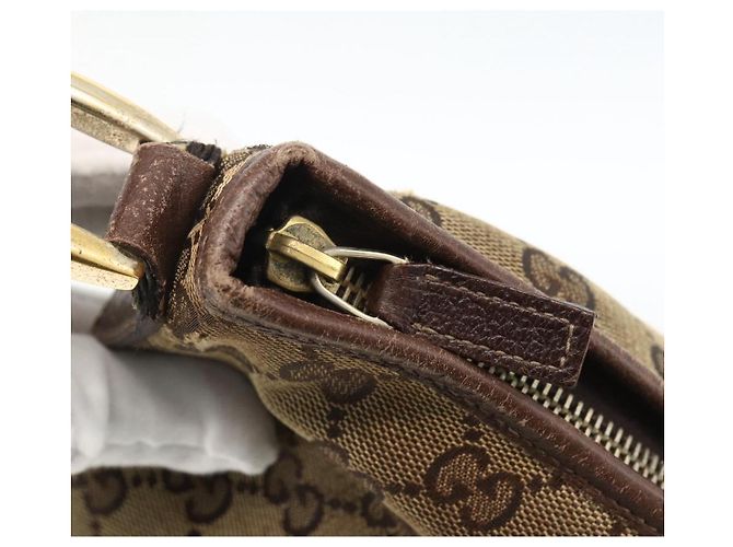Gucci Borsa a Spalla Abbey GG Canvas Beige Oro 131326 Auth ARZ287 D'oro - vista 15