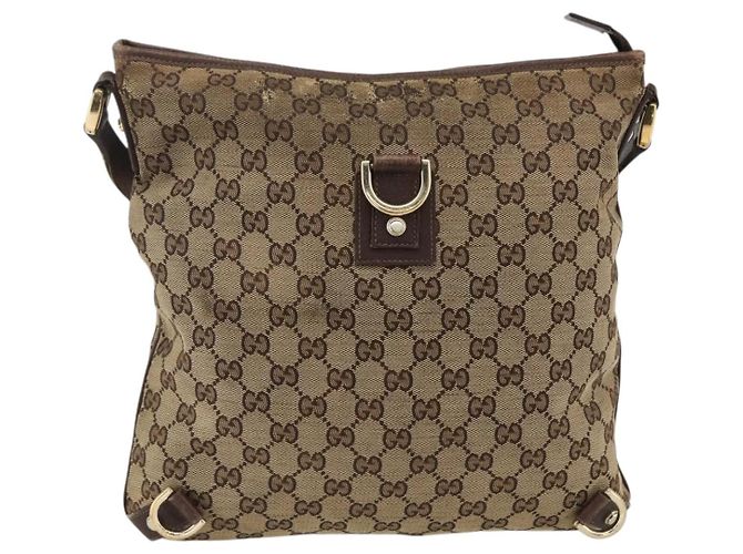 Gucci Borsa a Spalla Abbey GG Canvas Beige Oro 131326 Auth ARZ287 D'oro - vista 2