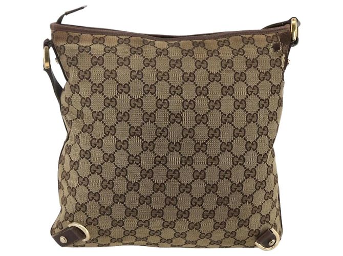 Gucci Borsa a Spalla Abbey GG Canvas Beige Oro 131326 Auth ARZ287 D'oro - vista 3