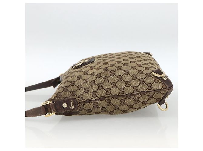 Gucci Borsa a Spalla Abbey GG Canvas Beige Oro 131326 Auth ARZ287 D'oro - vista 4