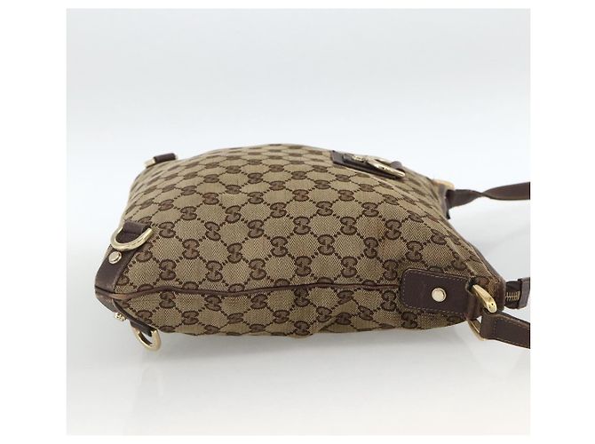 Gucci Borsa a Spalla Abbey GG Canvas Beige Oro 131326 Auth ARZ287 D'oro - vista 5