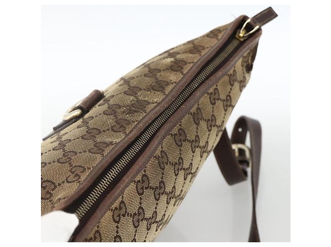 Gucci Borsa a Spalla Abbey GG Canvas Beige Oro 131326 Auth ARZ287 D'oro - vista 6
