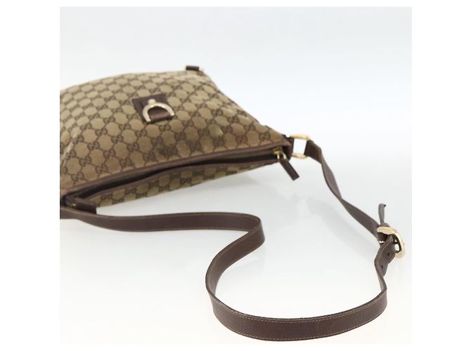 Gucci Borsa a Spalla Abbey GG Canvas Beige Oro 131326 Auth ARZ287 D'oro - vista 7