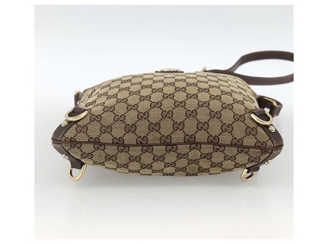 Gucci Borsa a Spalla Abbey GG Canvas Beige Oro 131326 Auth ARZ287 D'oro - vista 9