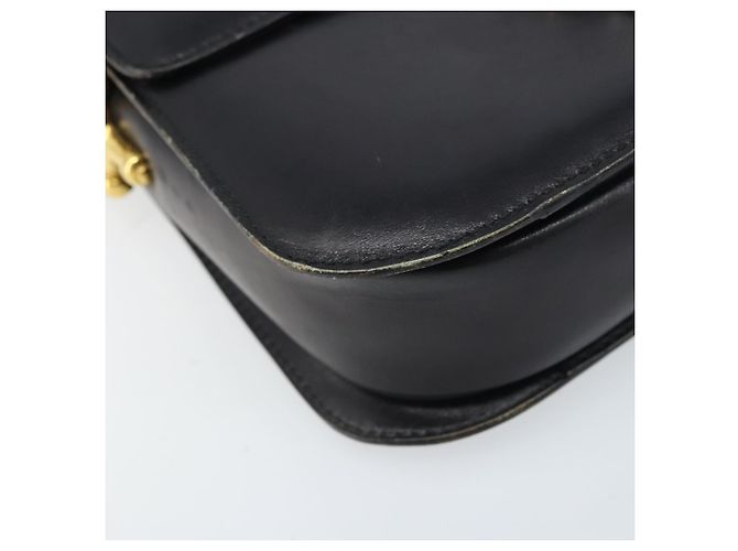 Céline CELINE Pferdewagen Schultertasche aus Leder Schwarz Gold Auth ep13857 Golden - Ansicht 14