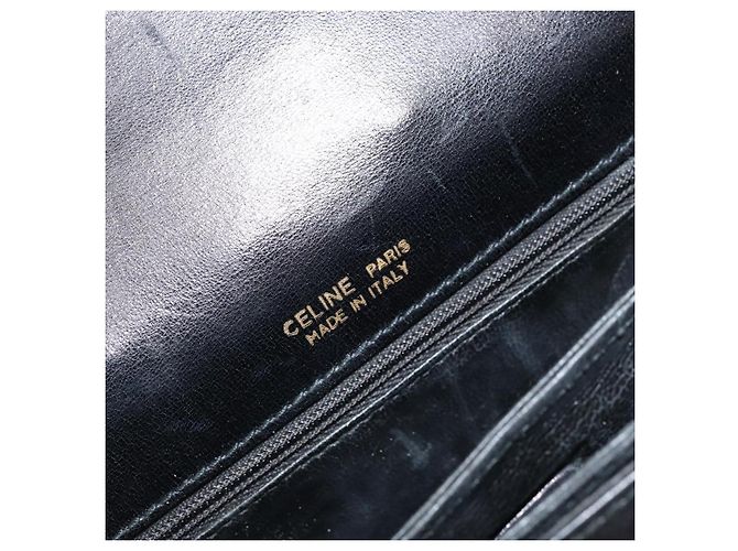 Céline CELINE Pferdewagen Schultertasche aus Leder Schwarz Gold Auth ep13857 Golden - Ansicht 18