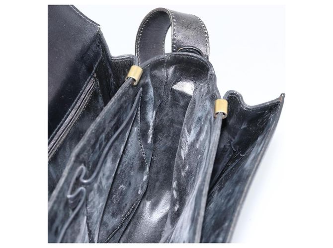 Céline CELINE Pferdewagen Schultertasche aus Leder Schwarz Gold Auth ep13857 Golden - Ansicht 19