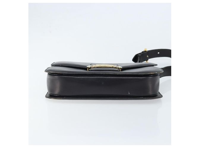 Céline CELINE Pferdewagen Schultertasche aus Leder Schwarz Gold Auth ep13857 Golden - Ansicht 5