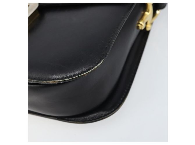 Céline CELINE Pferdewagen Schultertasche aus Leder Schwarz Gold Auth ep13857 Golden - Ansicht 9
