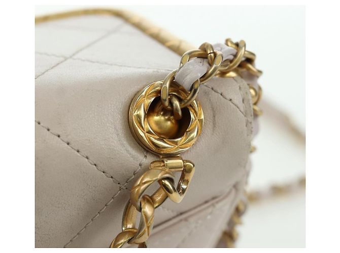 Borsa a Spalla CHANEL Chain Matelassé in Pelle di Agnello 2way Rosa Oro CC Auth ARZ510V D'oro - vista 20