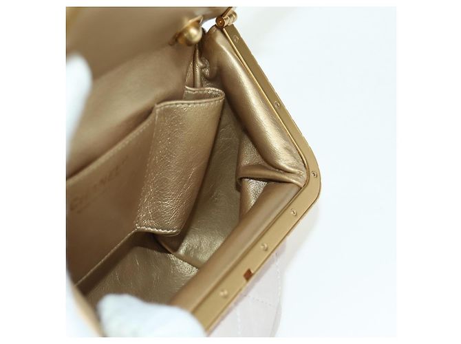 Borsa a Spalla CHANEL Chain Matelassé in Pelle di Agnello 2way Rosa Oro CC Auth ARZ510V D'oro - vista 24