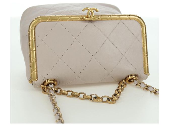 Borsa a Spalla CHANEL Chain Matelassé in Pelle di Agnello 2way Rosa Oro CC Auth ARZ510V D'oro - vista 6