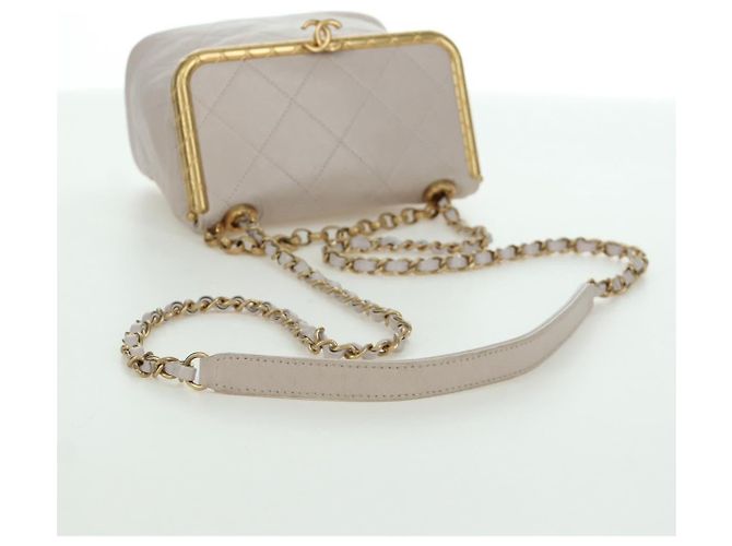 Borsa a Spalla CHANEL Chain Matelassé in Pelle di Agnello 2way Rosa Oro CC Auth ARZ510V D'oro - vista 7