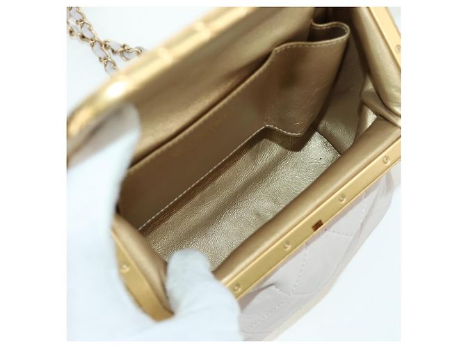 Borsa a Spalla CHANEL Chain Matelassé in Pelle di Agnello 2way Rosa Oro CC Auth ARZ510V D'oro - vista 9