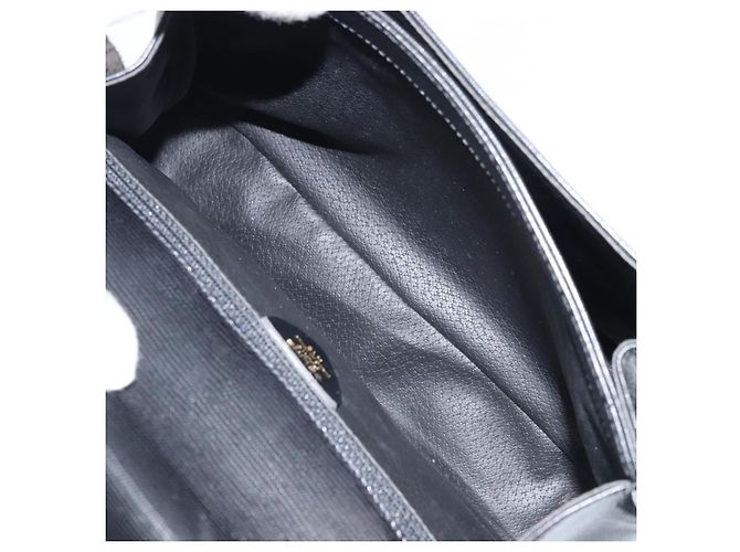 Céline Borsa a mano CELINE in pelle 2 in 1 nera e oro Auth mr2055 Nero D'oro - vista 10