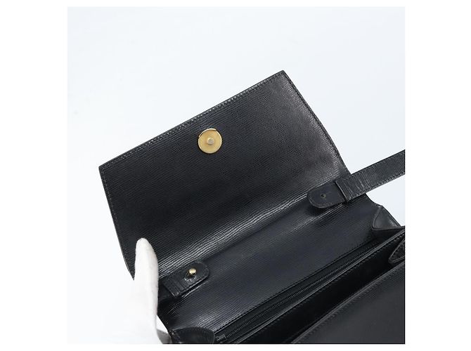 Céline Borsa a mano CELINE in pelle 2 in 1 nera e oro Auth mr2055 Nero D'oro - vista 21